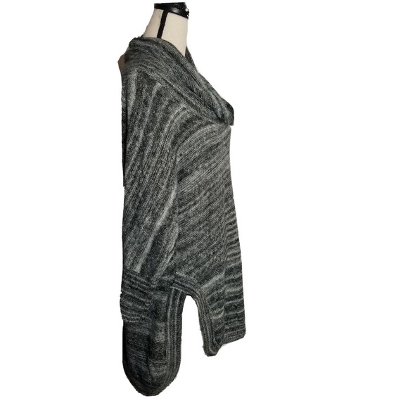 Thistle & Lavender Women's Black Space Dye Gray Cowl Neck Tunic Sweater Sz M - Picture 8 of 12